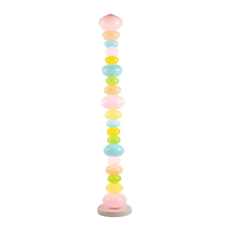 Candy string rainbow floor lamp creative macaron color bedroom desk lamp glass living room atmosphere lamp