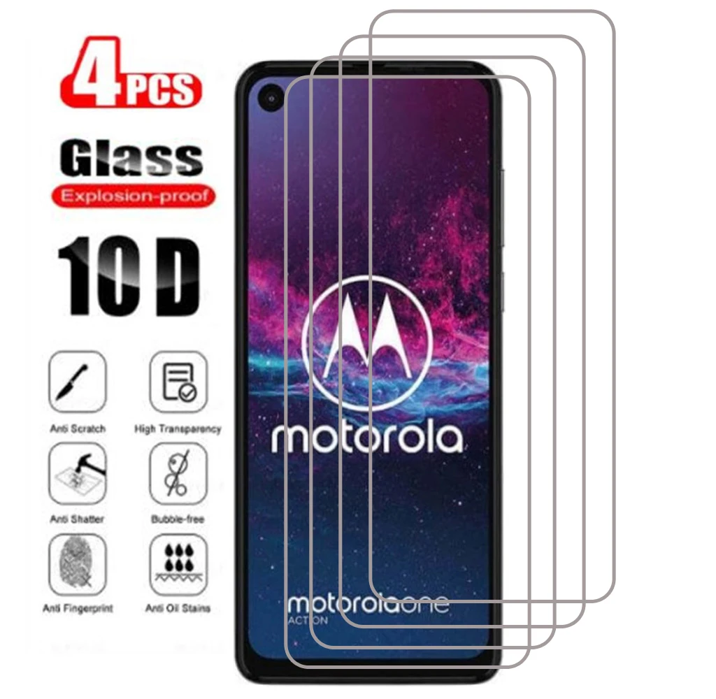 Vidrio templado para Motorola One Action Fusion Plus, película protectora Hyper Macro Vision Zoom, Protector de pantalla para Moto E 2020, 4 Uds.