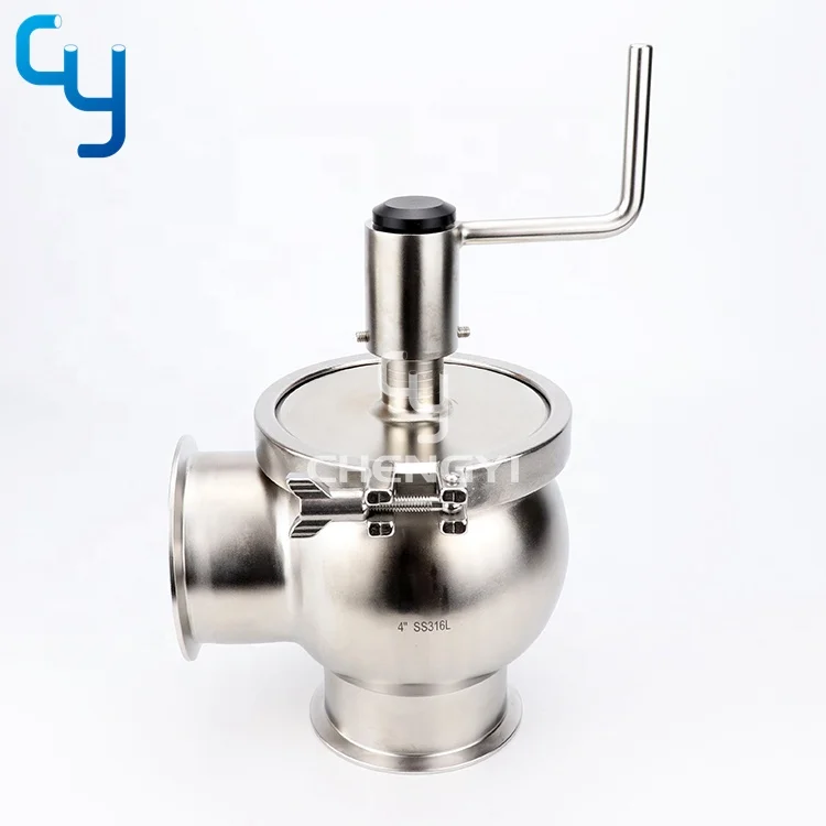 Sanitary stainless steel manual reversing valve divert seat valve