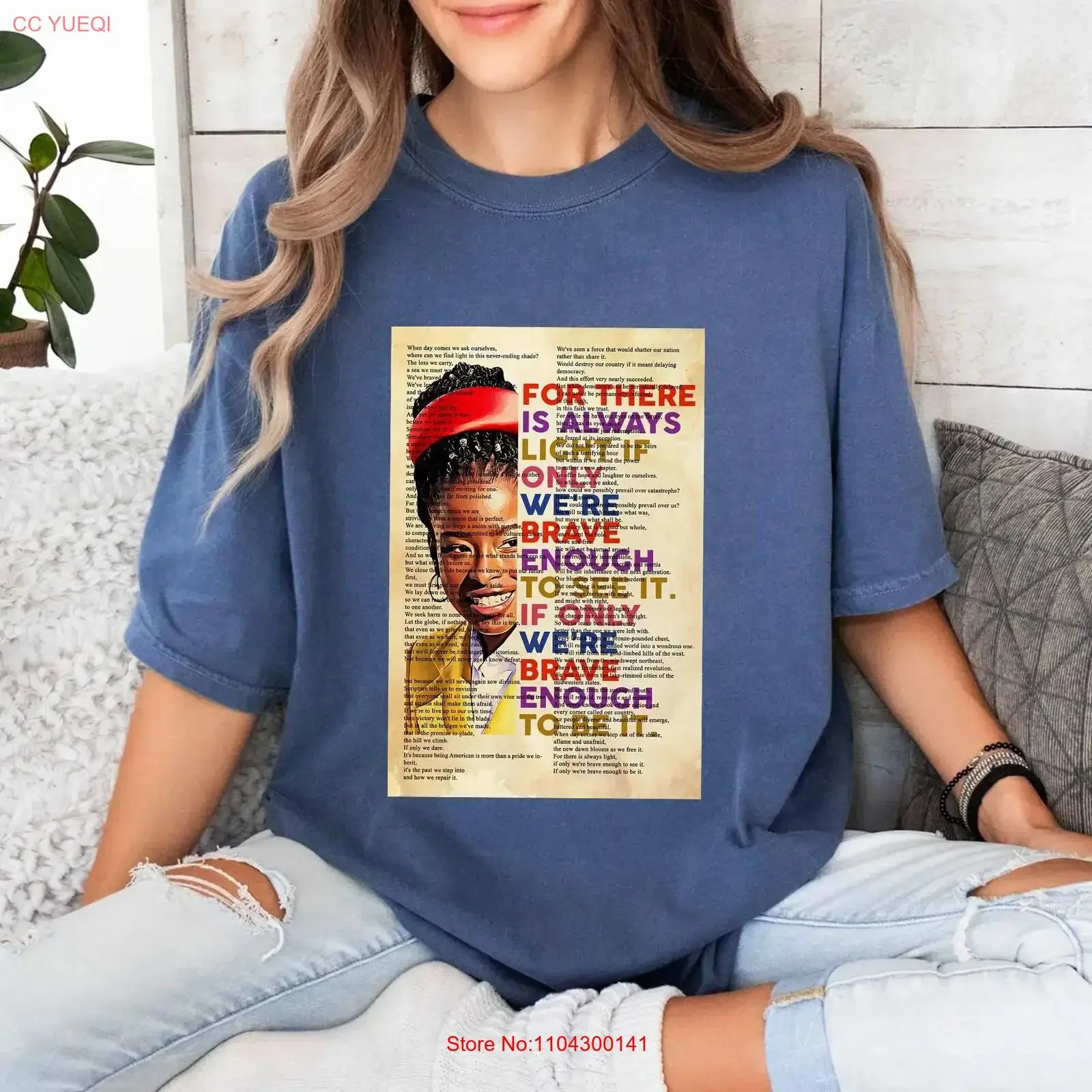 Amanda Gorman Quote T Shirt For There Is Always Light Inspirational Poetry Women's EmpowermenT Motivational  vintage Washed