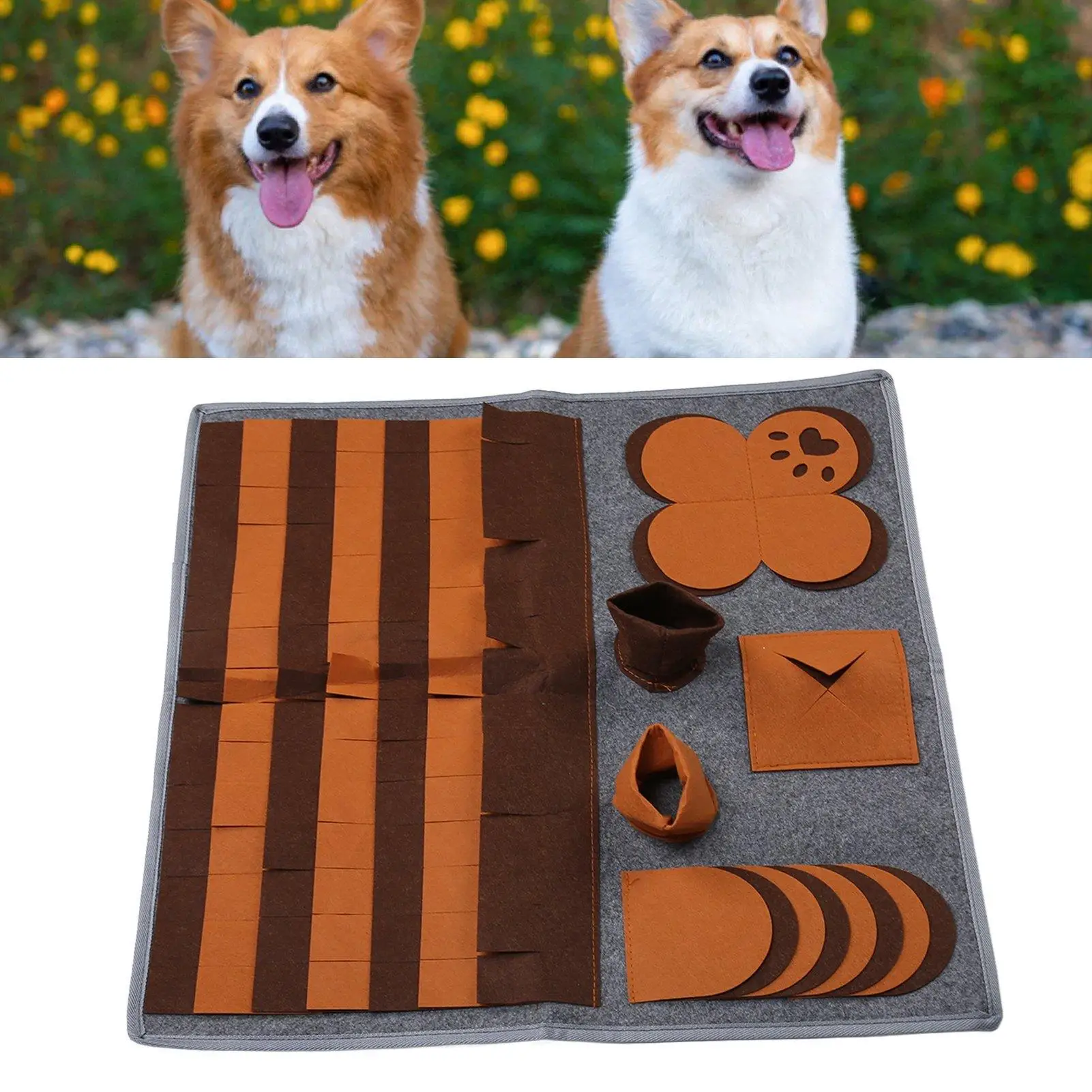 Interactive Pet Feeding Mat with Slip-Resistant Bottom - Natural Foraging Nose Training  for Dogs - for indoor Use