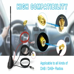Superbat Universal Active Roof Mount Digital DAB Amplifier Antenna for DAB DAB+ AM/FM Car Radio Antenna Aerial SMB Connector