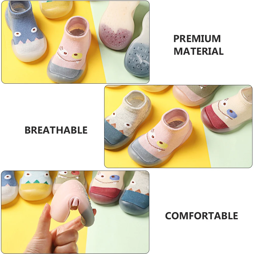 

1Pair Baby Anti-Skid Flooring Socks Breathable Comfortable Infant Prewalker Cotton Shoes Safe for Home Use Baby's Prewalker