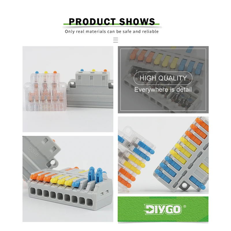 10/15/25PCS Quick Splice Multiple Way Splitter Universal Wiring Cable Connectors Push-in Mini Home Wire Terminal Block SPL 222