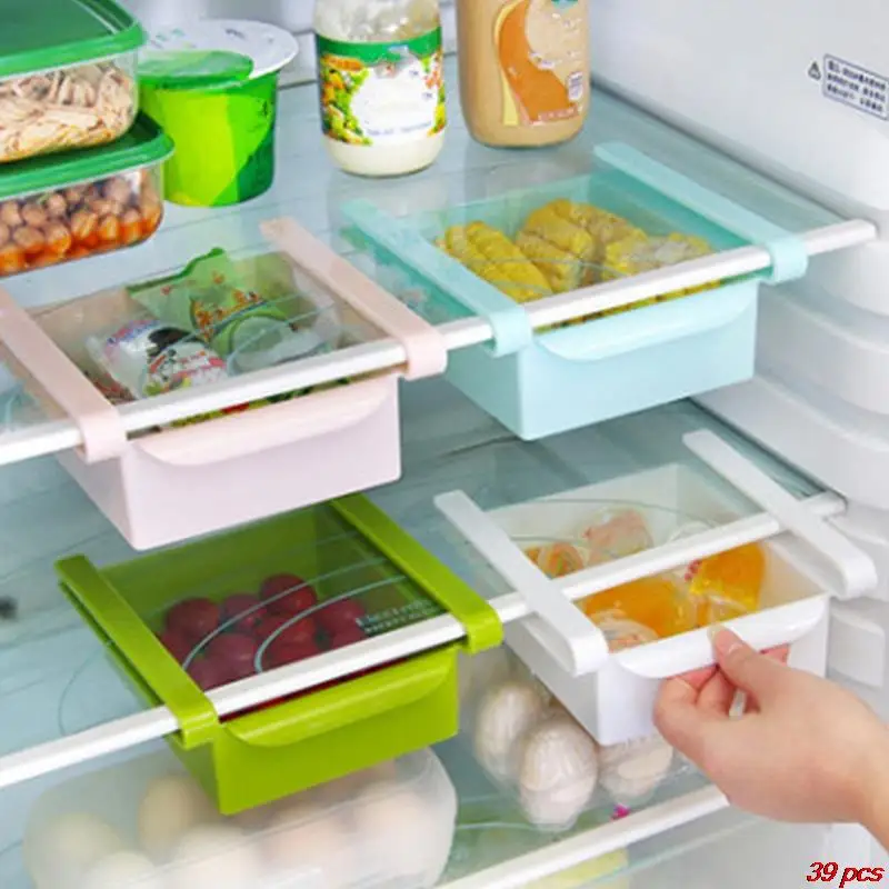 

Creative Function Refrigerator Freezer Storage Box Kitchen Freezer Fridge Space Saver Storage Box Organizer Holder Shelf Rack