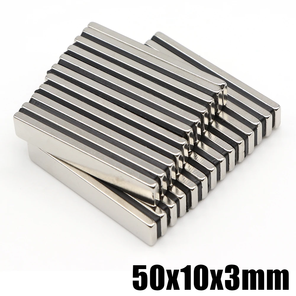 2/5/10/20Pcs 50x10x3 NdFeB Block Neodymium Magnet 50mm x 10mm x 3mm N35  Super Powerful Strong Permanent Magnetic imanes 50*10*3