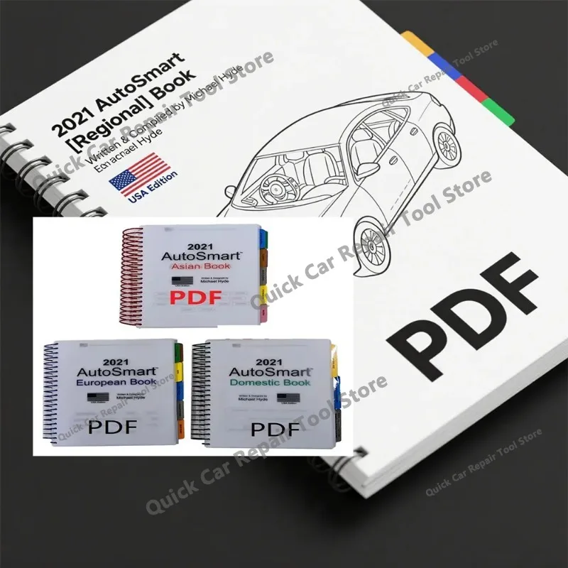 2026 AutoSmart 3 E Book Set obd2 scanner Car Maintenance Tools - Asian, European & Domestic Book Set - By Michael Hyde LockSmith