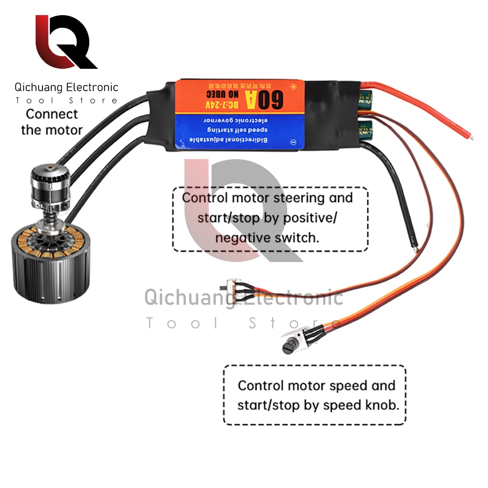 2-6S 30a 60a Esc Unidirectionele/Bidirectionele Zelfstartende Borstelloze Elektrische Regeling Snelheidsregelaar Esc Voor Diy Tools