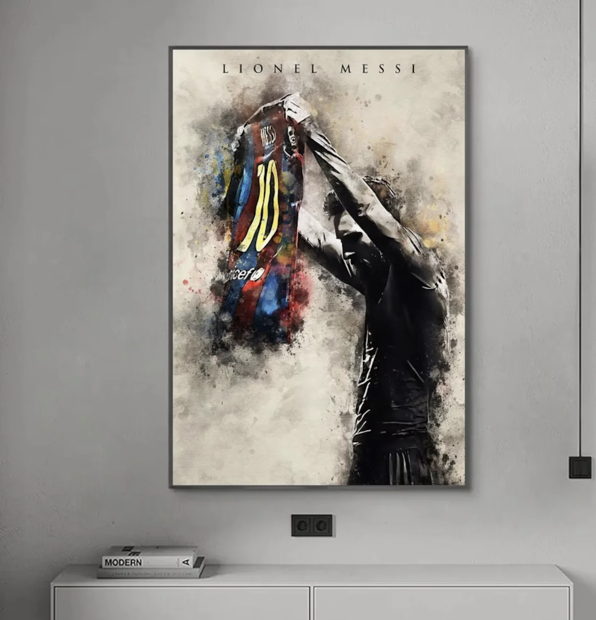 Sports Equipment Poster - Lionel Messi Football Canvas Print Poster,