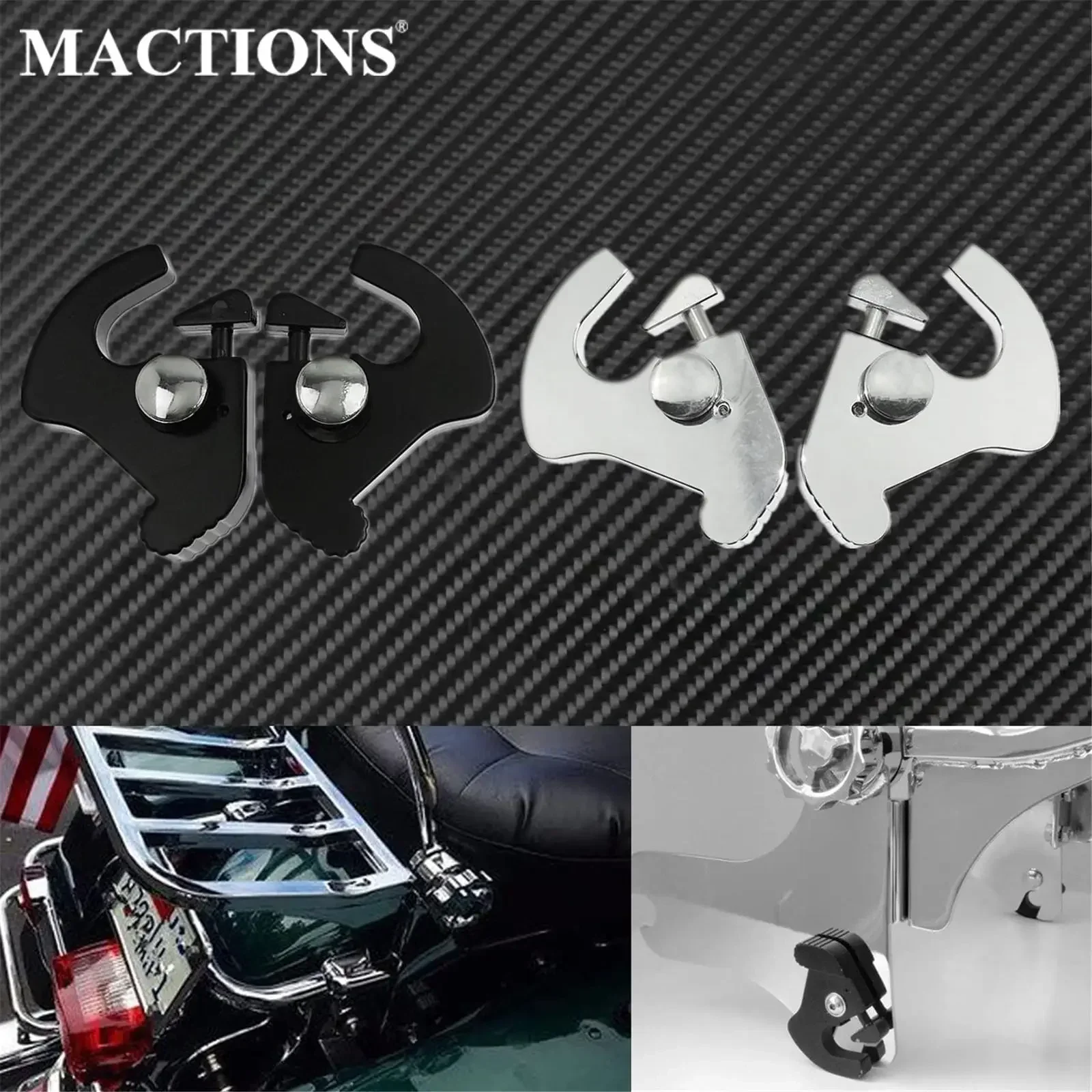 Motorcycle Detachable Rotary Sissy Bar Luggage Rack Docking Latch Clip Kit Black/Chrome For Harley Touring Softail Fat Boy XL883