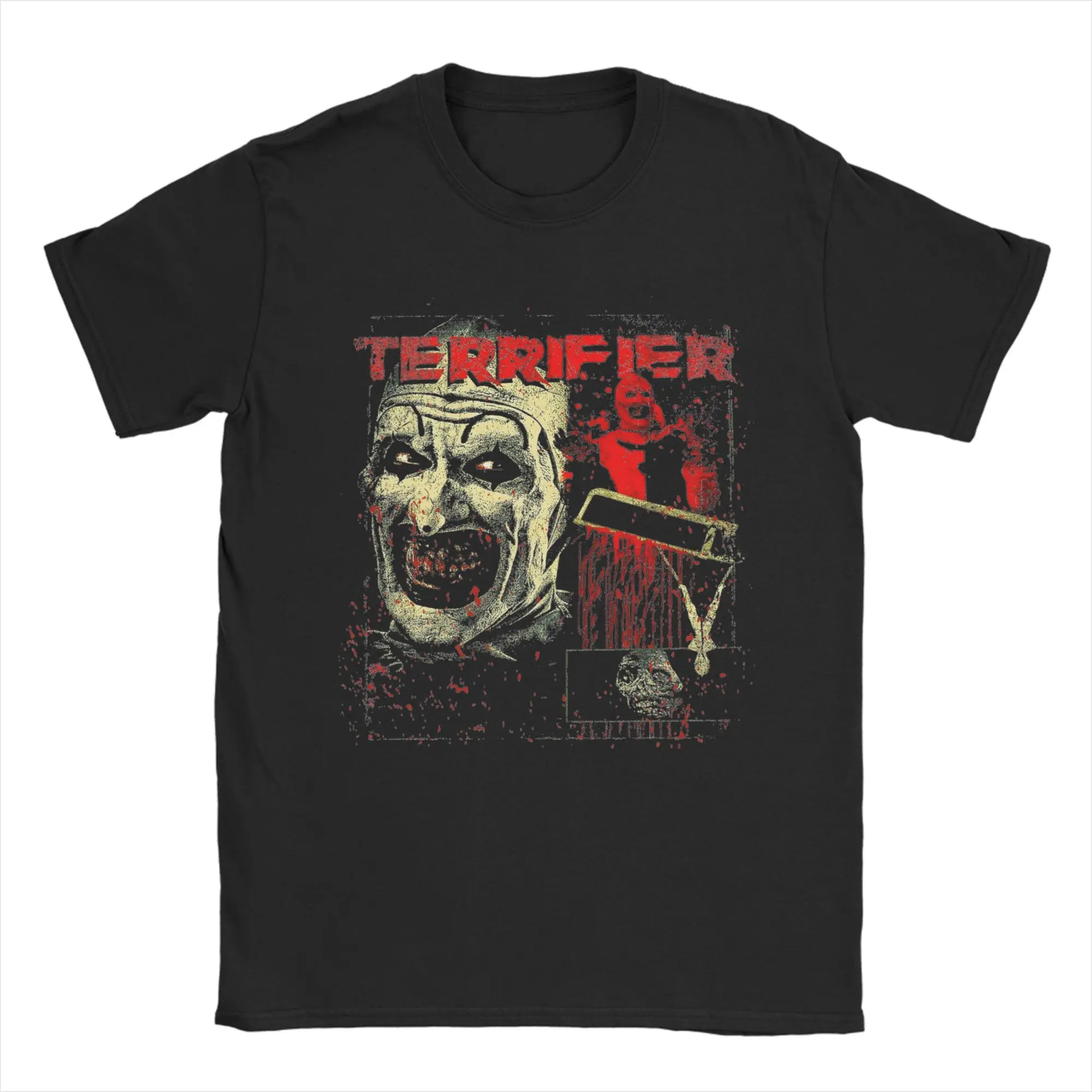 Terrifier Chilling Clown Horror Flick T-Shirt Funny Cotton Tees Round Neck Short Sleeve T Shirts Gift Idea Clothing