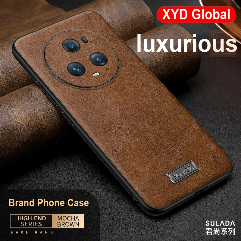 

High end Brand For Honor Magic5 Pro Magic 5 Case Genuine Leather Phone Back Case For Honor Magic 5 Pro Cover Bumper Shell Skin