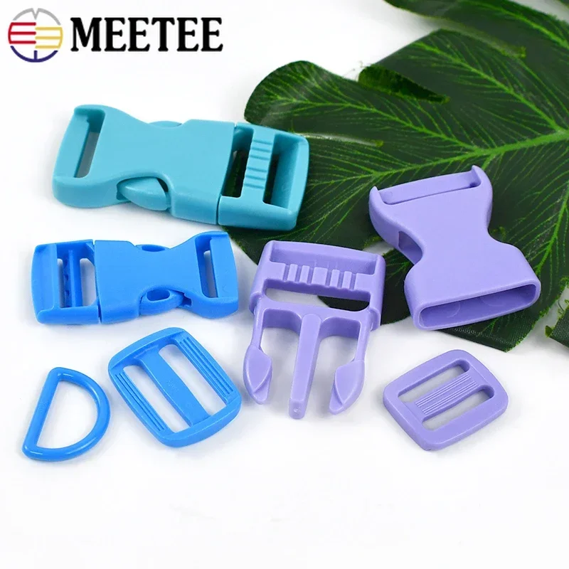 2/5Sets 15/20/25mm Plastic Buckle for Backpack Strap Bag Side Clip Quick Release Clasp Pet Collar Webbing Tri-Glide Slider Hooks