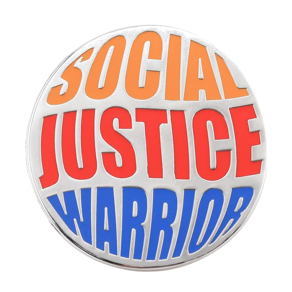 Social Justice Warrior Brooch Colorful English Letter Slogan Badge Simplicity Fashion Social Equity Metal Pin Decoration Gift