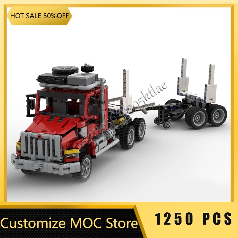 

1250 PCS MOC Red Heavy Duty Truck Creative Building Blocks Model Modular DIY Assembly Display Toys For Children Birthday Gifts