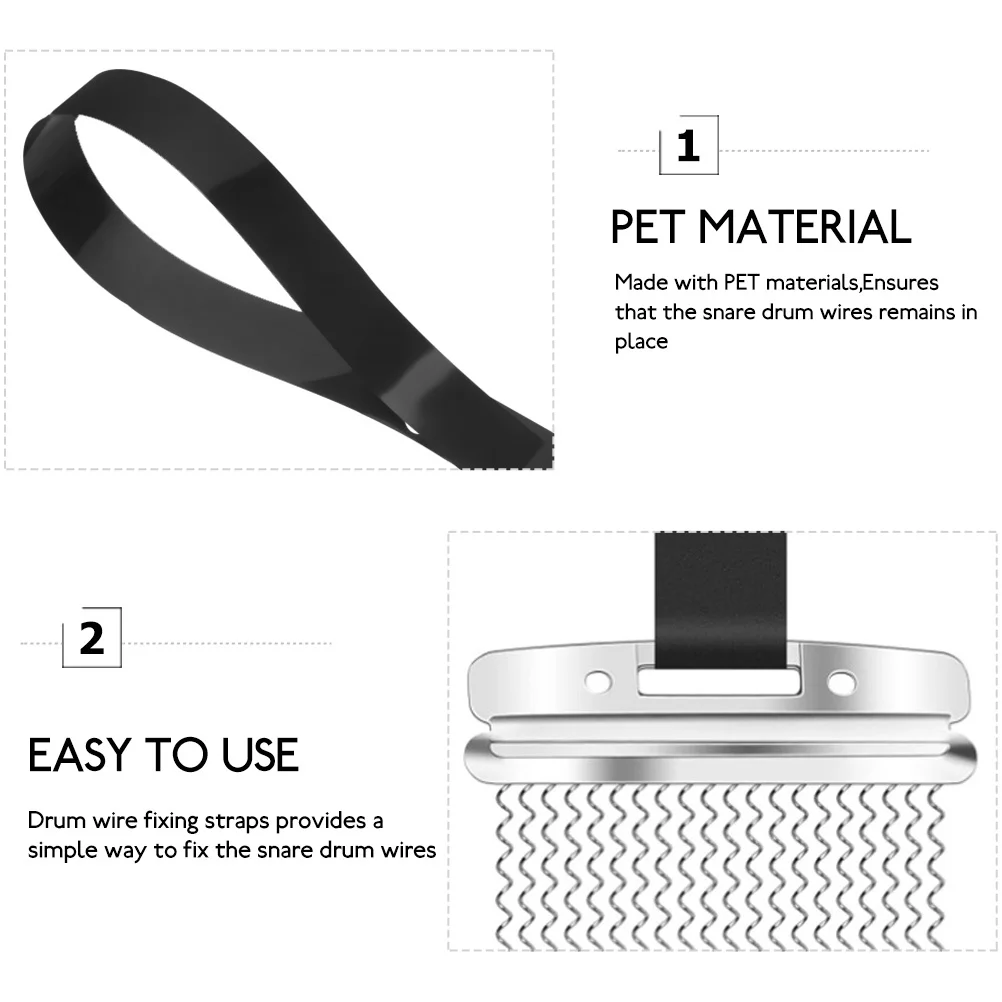

4Pcs Drum Snare Wire Straps Replacement Flexible Fixing Bands for Percussion Instruments Easy to Use No Professional Skills