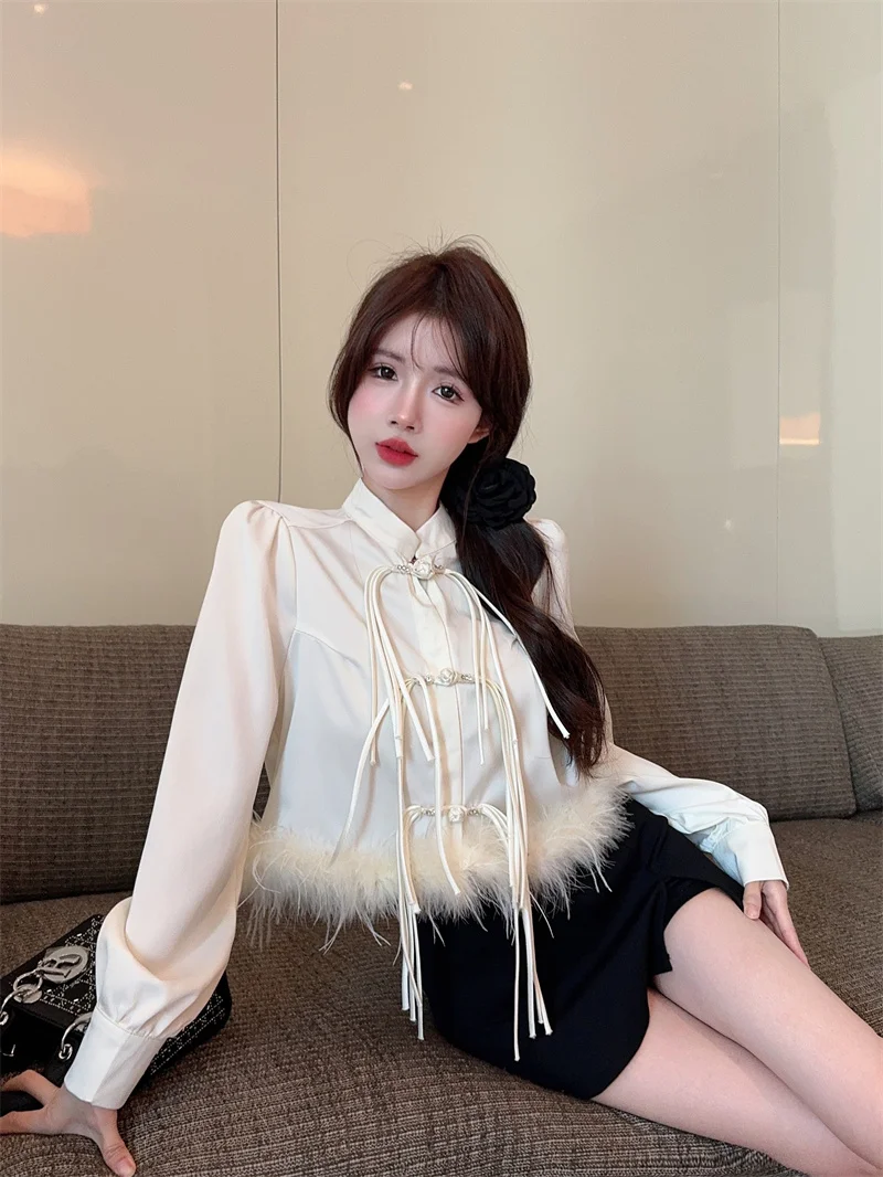 

2025 New Princess Style Fashionable Buttoned Lace Heavy Embroidery Silk Chiffon Shirt High-End Short Sleeve Women's Top