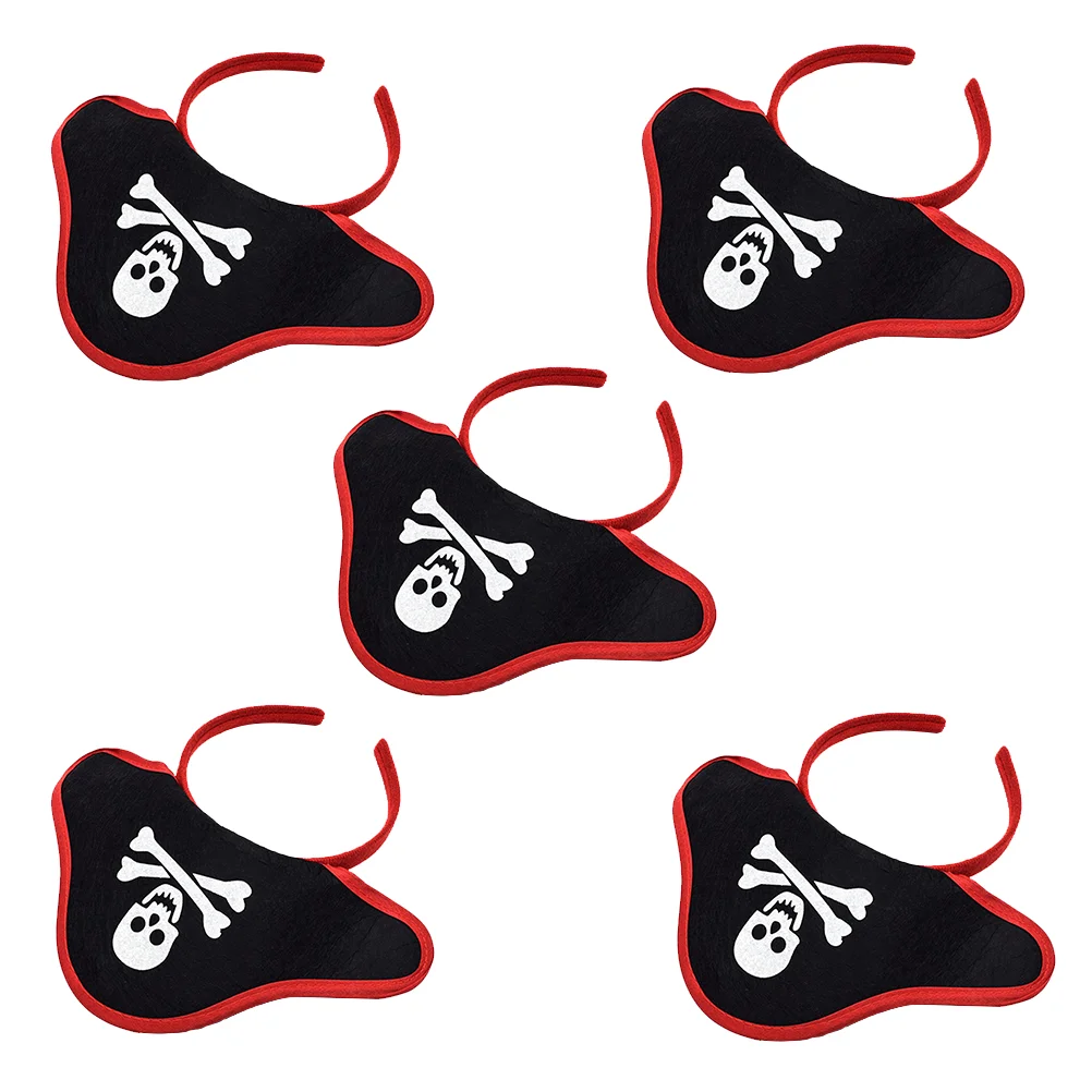 

5 Pcs Pirate Headband Party Headwear Skull Hair Hoop Festival Headdress Costume Kids Accessories