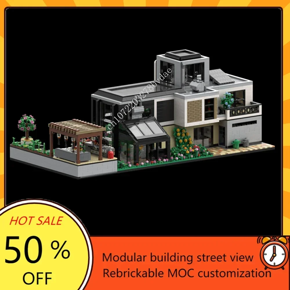 4686PCS MOC costruzione modulare casa di vetro Street View modello Building Blocks tecnologia mattoni assemblaggio creativo fai da te regalo giocattolo per bambini