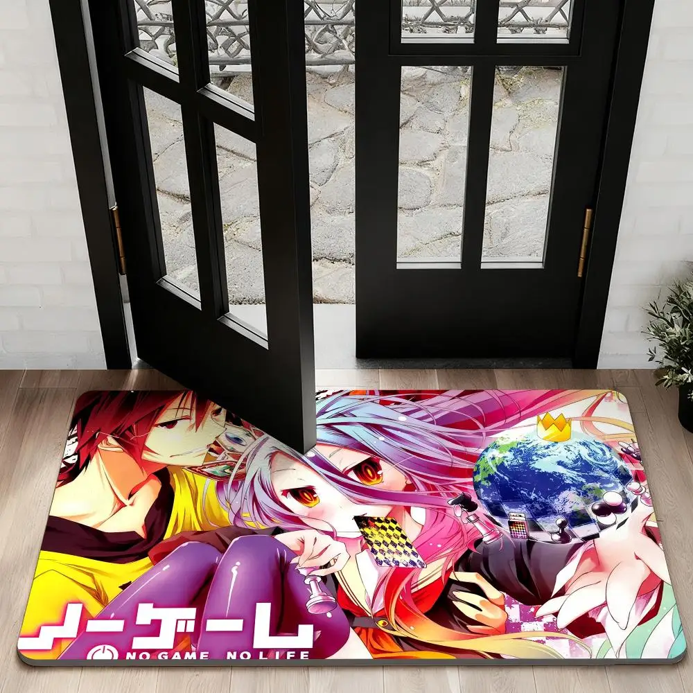 

No G-Game No Lifes anime Floor Mat Diatom Bath Mat Absorbent Quick Dry Non-Slip TPR Backing Soft Plush Draining Rugs