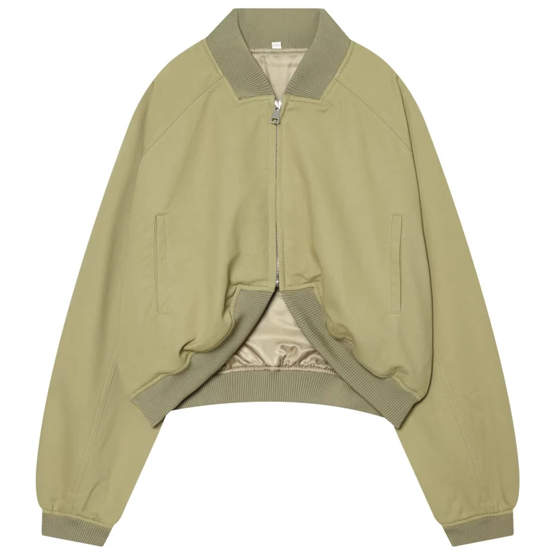 HXAO Crop Grüne Jacken Damenjacke Frühling Sommer 2026 Lässige Langarm-Reißverschluss-Collegejacke Outdoor Streetwear Mäntel – Detail 4