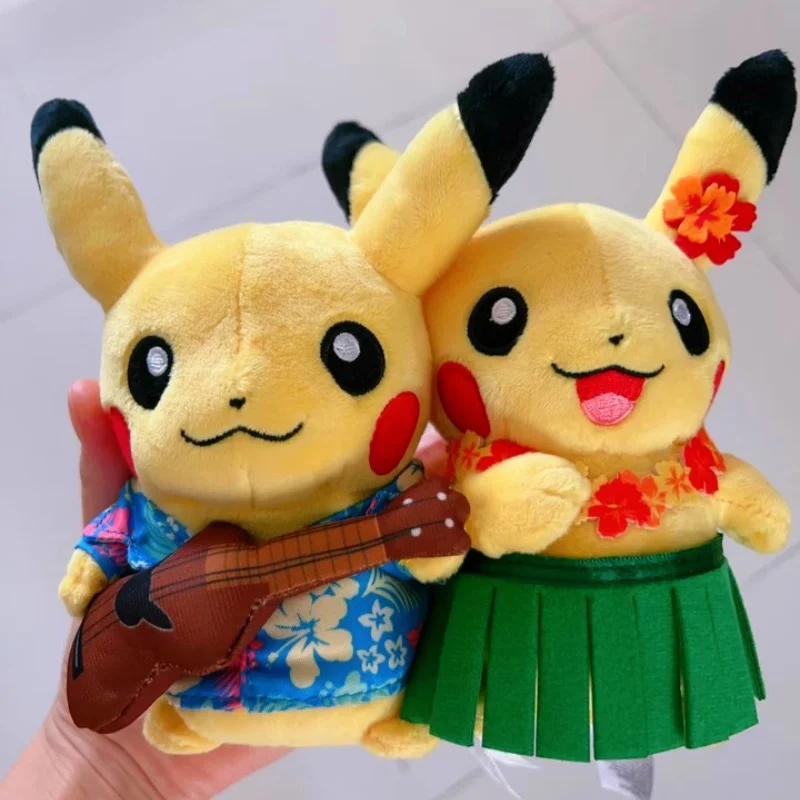 Pokémon Plush Toy - Pikachu Pair Series, Beach-Style Pikachu Dolls, Ideal Birthday Gift and Valentine's Day Souvenir