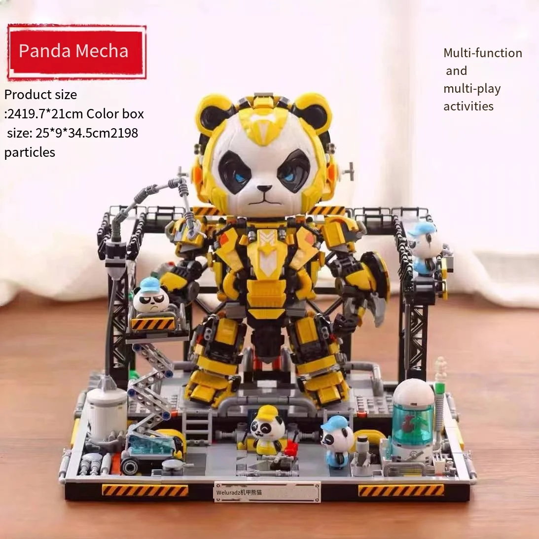 

Tide play building blocks Panda Mech assembling toys mechanical repair table deformed robot children puzzle gift