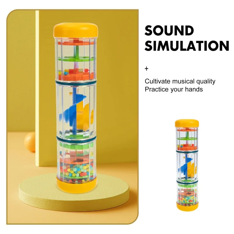 레인메이커 레인 스틱 유아용 뮤지컬 장난감, 손으로 흔드는 음악 장난감, 조기 교육용 악기 장난감, 아기와 어린이에게 인기