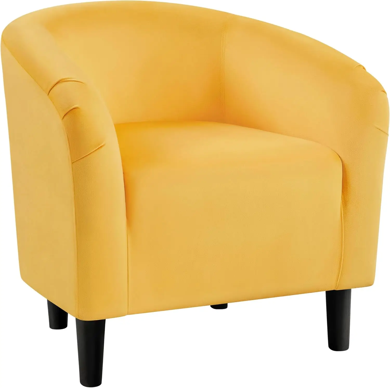 

Yellow Chair, Accent Chair for Bedroom, Armchair for Living Room, Velvet Fabric Club Chair with Soft Padded Seat and S