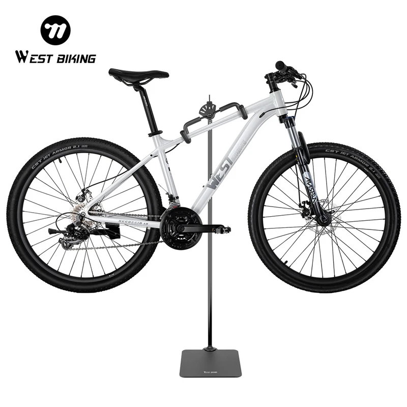 

WEST BIKING Professional Bike Repair Stand Aluminum Alloy Floor StanDing Bike Rack Parking Bracket Bike Storage Adjustable Hook