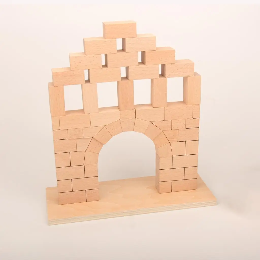 Roman Bridge Beech Wooden Blocks Toy Set for Stacking Blocks 4-8 Years