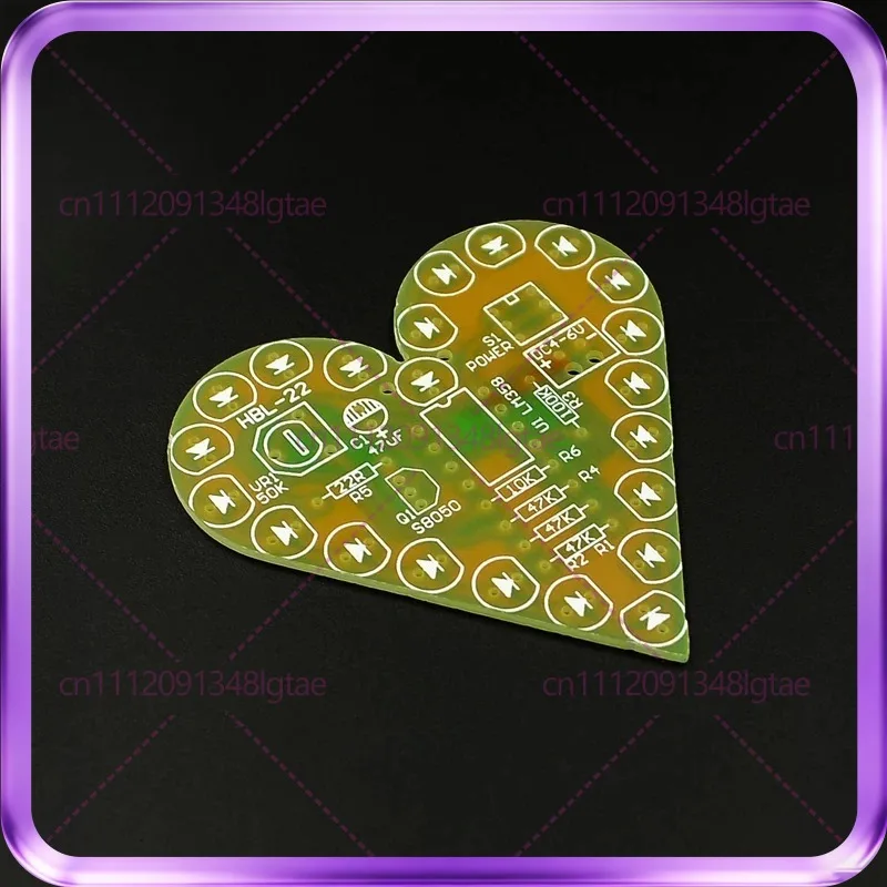 10pcs For Heart Shape Breathing Light Kit DIY Electronic Practice Board Breathing Light Loose Parts Electronic DIY Set