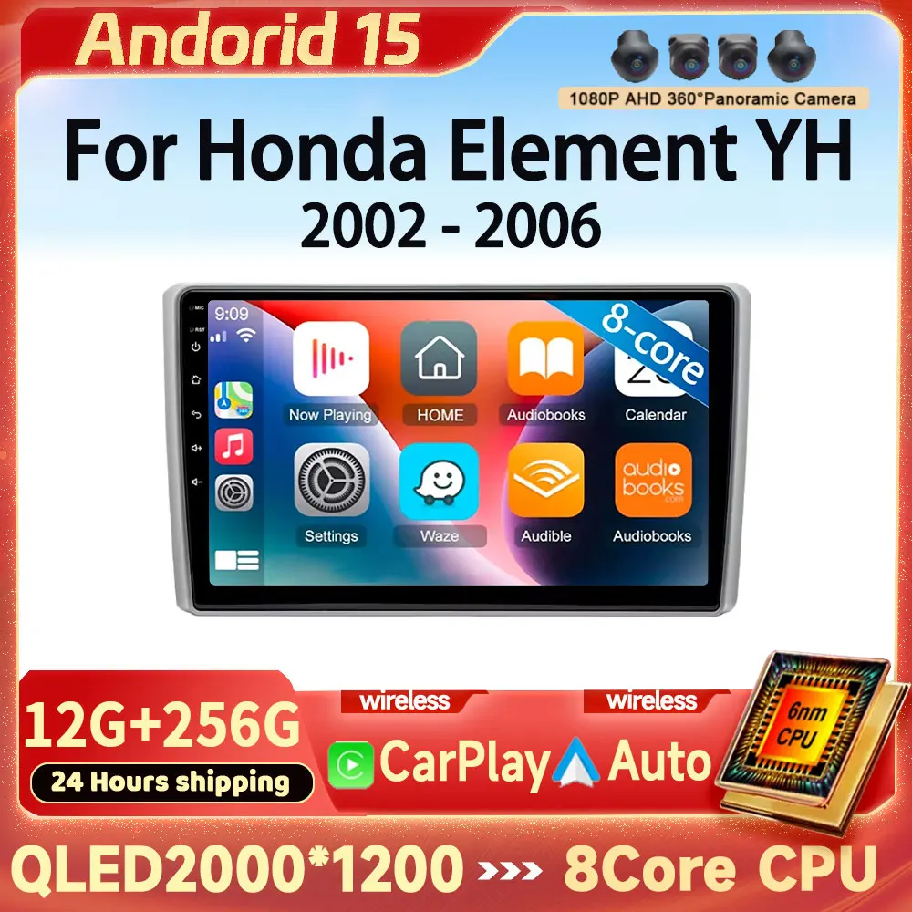 

Android15 Auto For Honda Element YH 2002-2006 Car Radio Multimedia Video Player GPS Navigation Carplay QLED BT WIFI NO 2din DVD