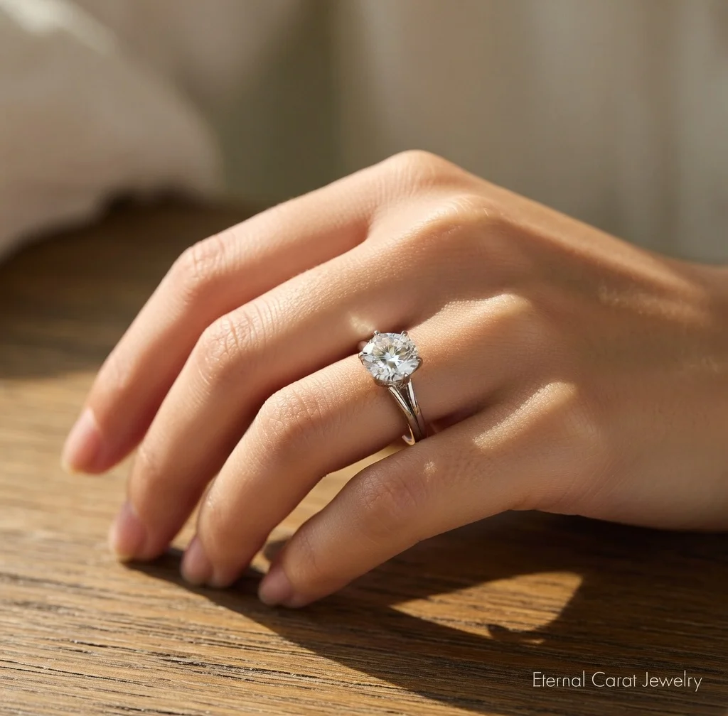 

Роскошное классическое кольцо-солитер из платины PT950 с 6 крапанами и муассанитом для женщин, регулируемое, для дня рождения, Циси, Дня святого Валентина, сверкающее кольцо