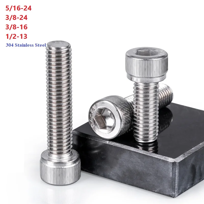 304 الفولاذ المقاوم للصدأ 5/16-24 3/8-24 3/8-16 1/2-13 عرافة مسدس المقبس ألين غطاء رئيس الترباس المسمار #1