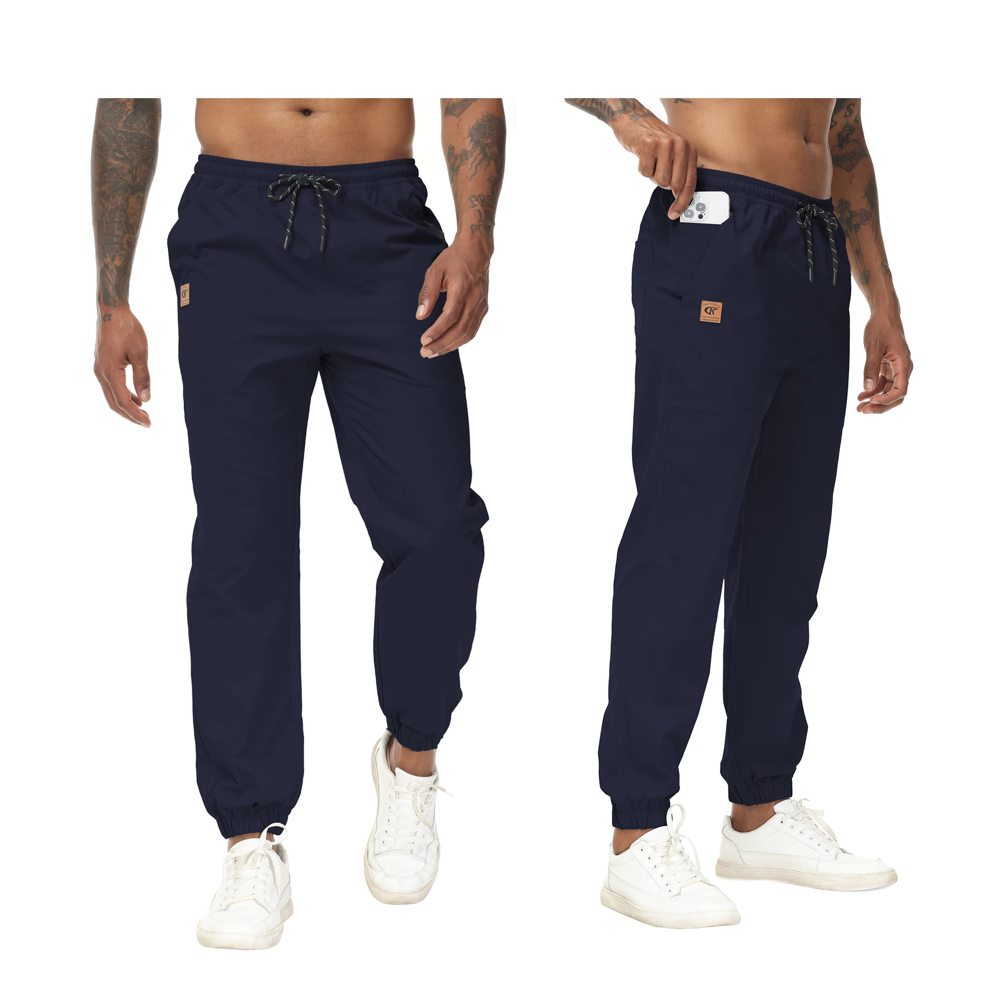 Men's Casual Sweatpants Pants Sport Jogging Gym Drawstring Loose Pants Trousers Male Fashion Tracksuit Stretch Waist and Ankle