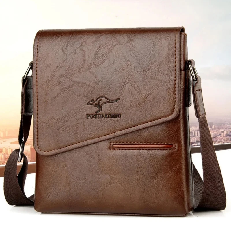 Summer Luxury Brand Kangaroo Messenger Bags Men Leather Casual Crossbody Bag For Men Business Shoulder Bag Male Small Handbag