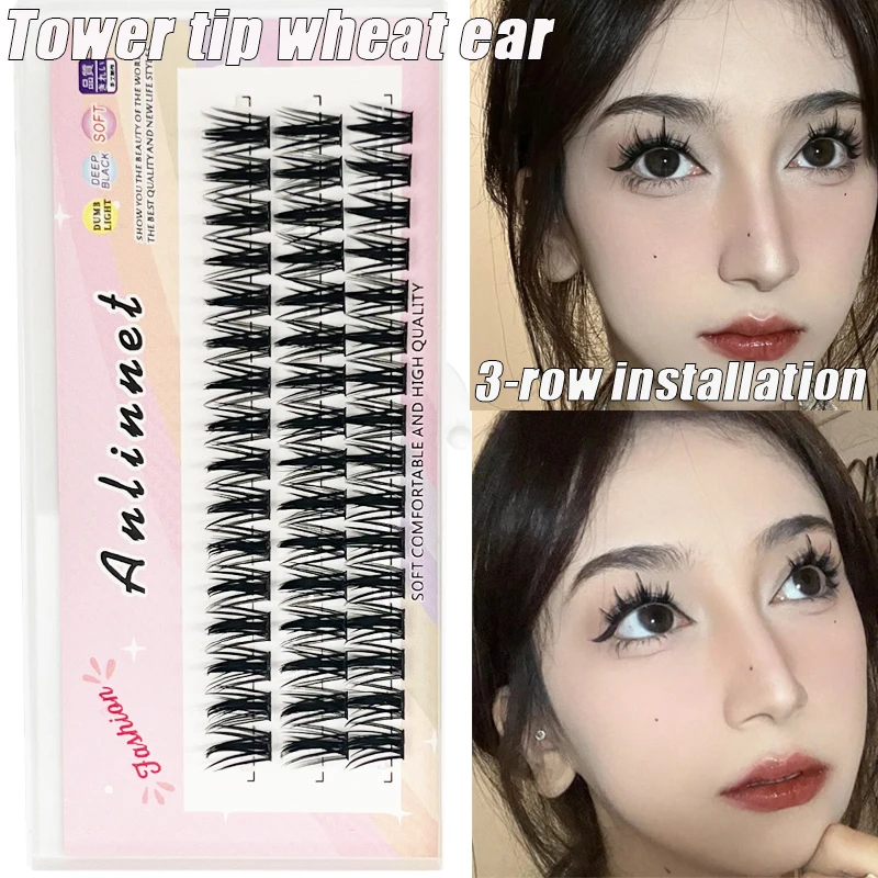 Anlinnet New Lashes Clusters DIY Individual Clusters Lash Extension Natural Lashes Soft Ribbon Segmented False Bundles Eyelashes