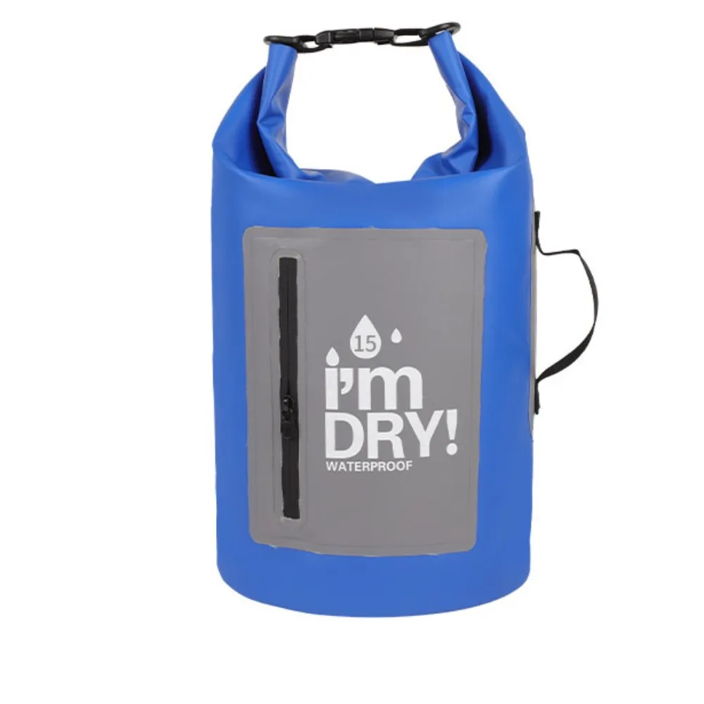 

10/15L Waterproof Dry Bag Large-Capacity with Shoulder Straps Swimming Bucket Bag Foldable Waterproof Beach Backpack Diving