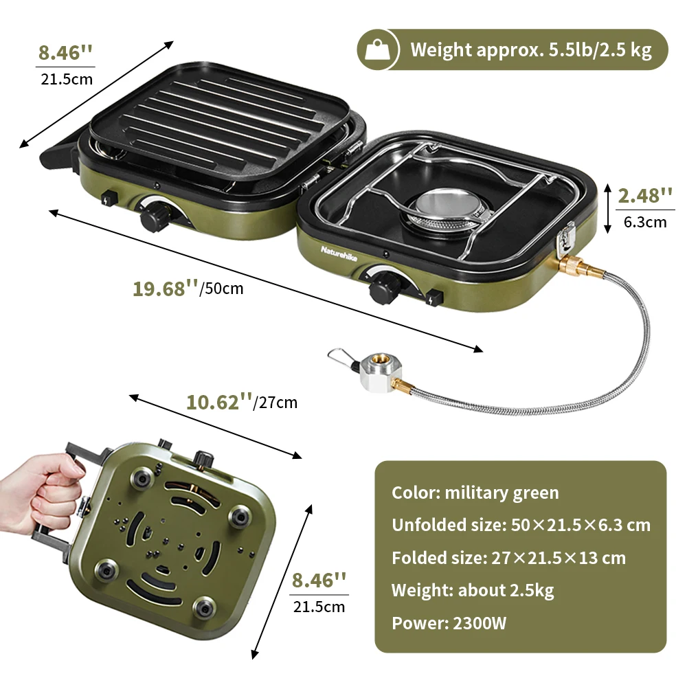 Naturehike Dual Fire Folding Gas Stove Outdoor Portable Picnic