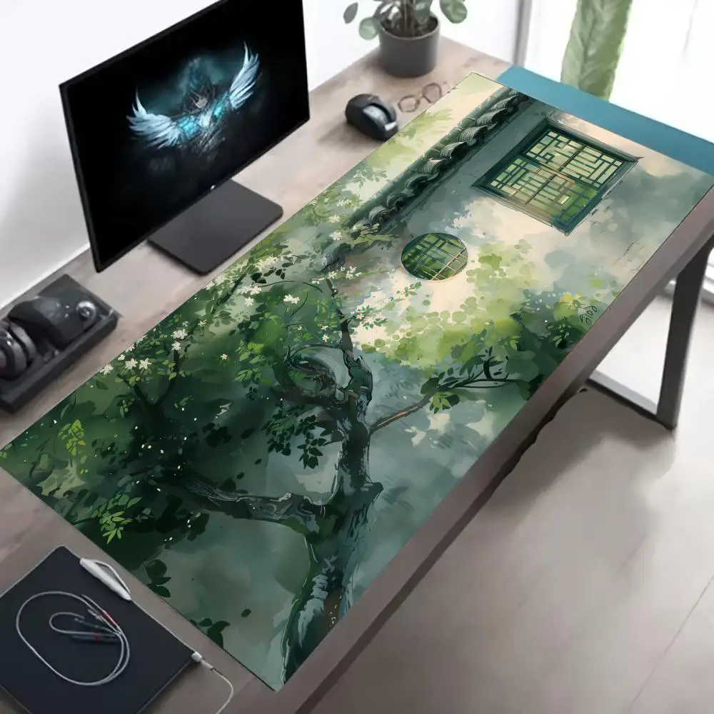 Bamboe tuinontwerp mini pc-monitor muismat grote muismat tablet gaming rubberen slot toetsenbord bureaumat computer gamers kantoor