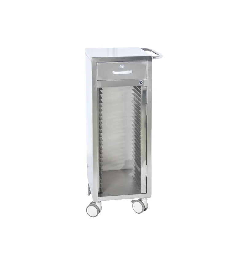 Medical Hospital Stainless Steel Cart Multifunctional Stainless Steel 25-dossier trolley