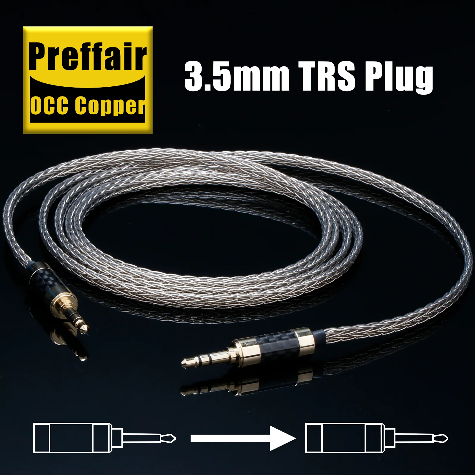 

Hi-Fi AUX кабель 8 ядер OCC 3,5 мм стерео AUX кабель штекер-штекер 3,5 прямоугольный для усилителя наушников аудиокабель