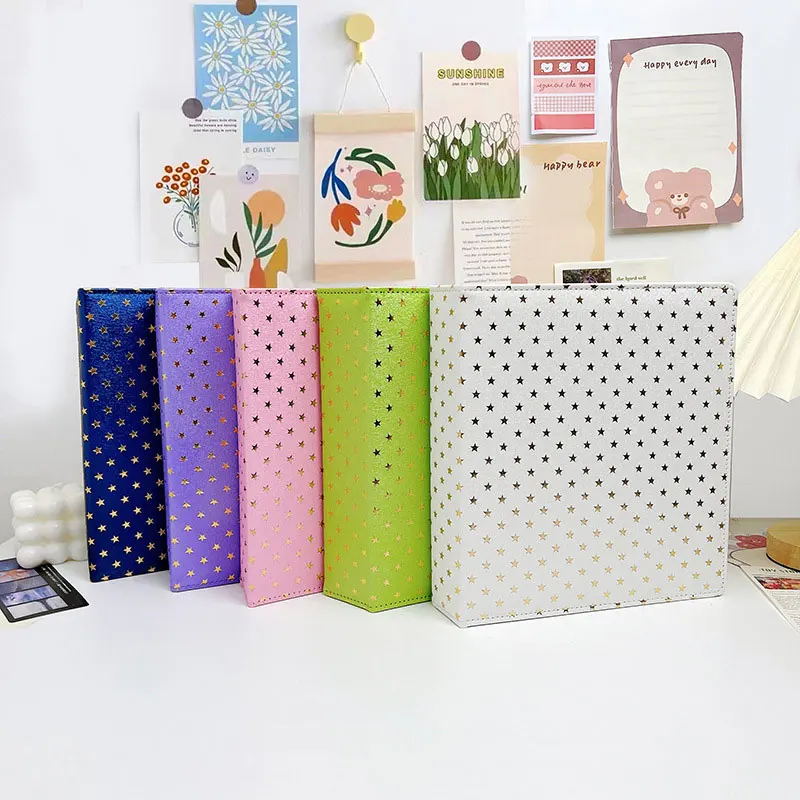 A5 Starlight Macaron Color Album INS Girl Heart 3Inch Album Interstitial Star Chasing Photo Small Card Storage Book Stationery