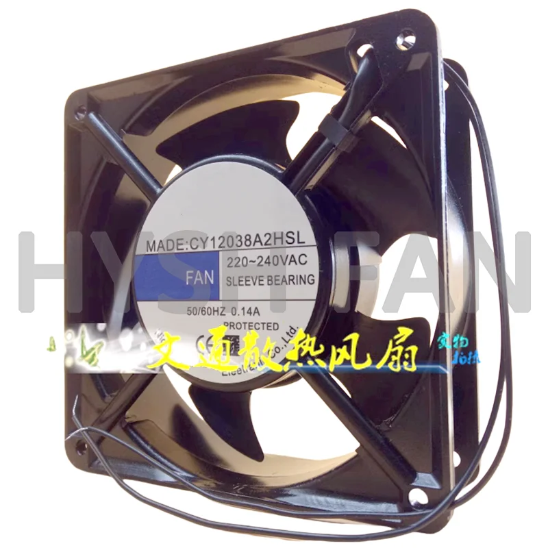 Ventilador De Refrigeração CY12038A2HSL, CY12038A2HBL, 220V, 0.14A, Ventilador Axial Novo