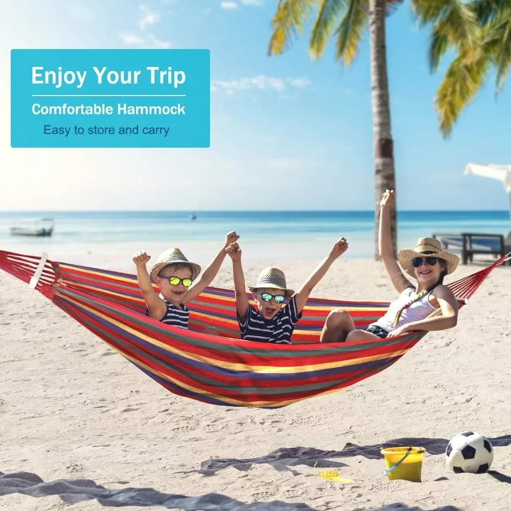 

Hammock Outdoor Swing Portable Outdoor/Indoor Hammock with Travel Bag for Camping,Backyard,Patio - Comfortable Fabric