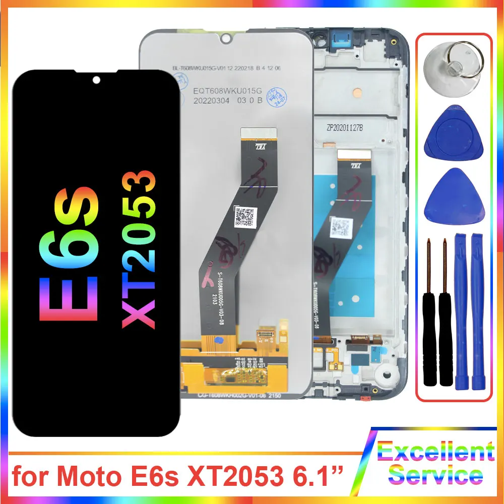 Tested LCD for Motorola Moto E6s 2020 XT2053-1 LCD Display Touch Screen Digitizer Assembly Replacement for Moto E6s LCD Display