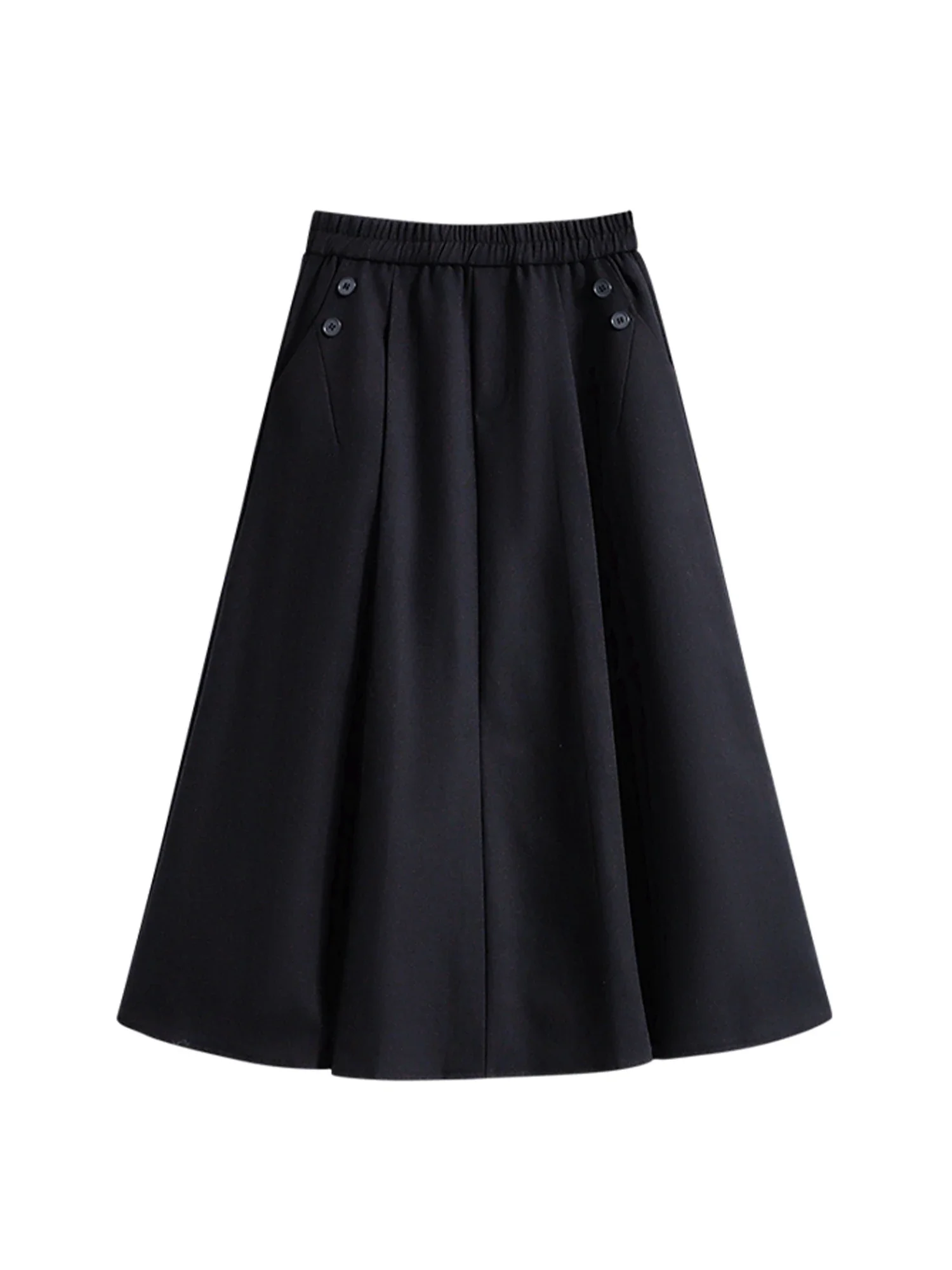 Women Navy A-line Mid Skirt Aesthetic Y2k Long Skirt Harajuku Preppy Style High Waist Oversize Skirts 2000s Clothes 2026