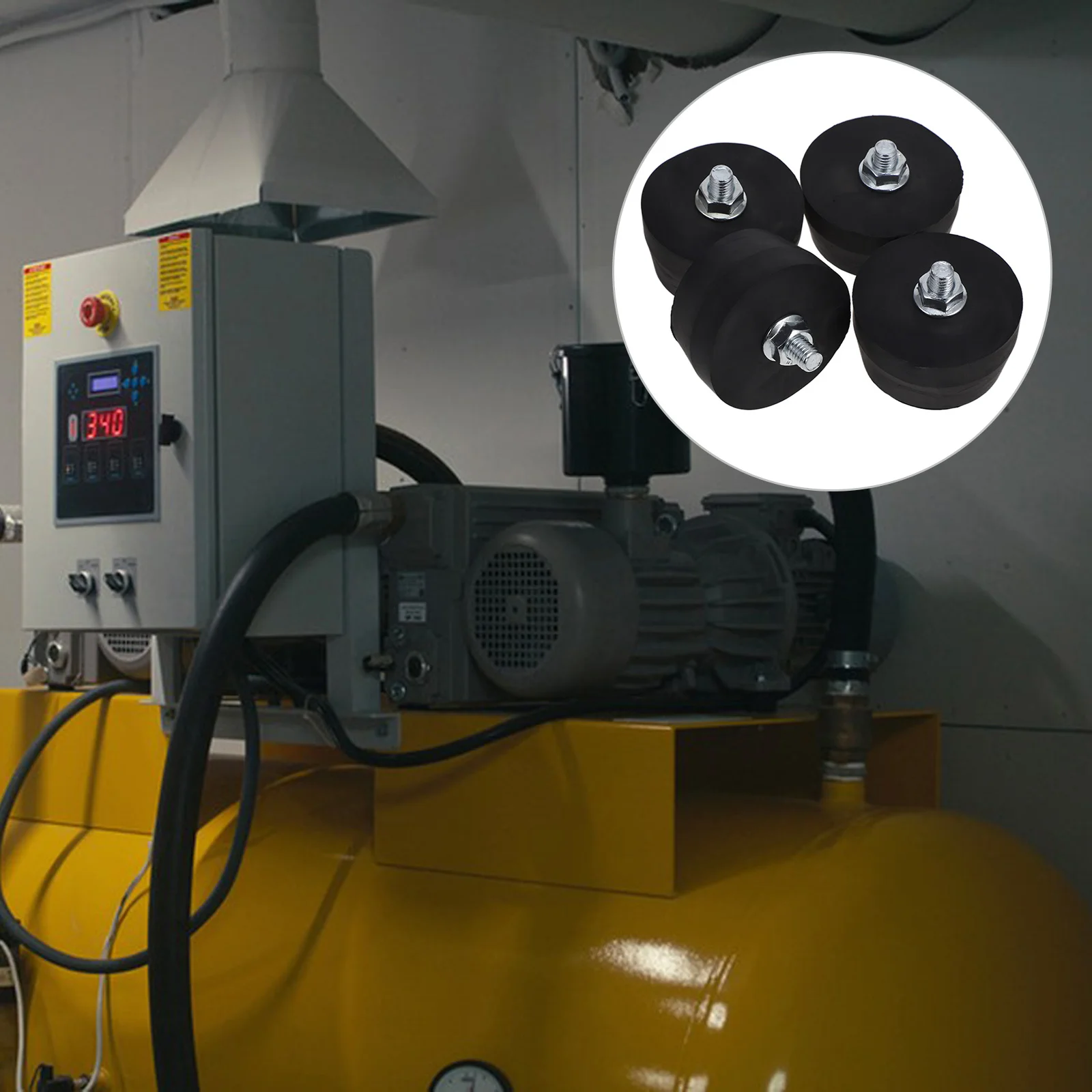 4Pcs Air Compressor Rubber Feet Pads Vibration Noise Dampening Stable Small Foot Pads for Generator Compressor Accessories