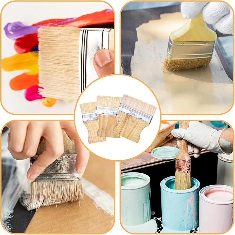 

Large Paintbrush Set, Large Paintbrushes with Wooden Handles, Suitable for Artists, Students and DIY Enthusiasts-SPMI